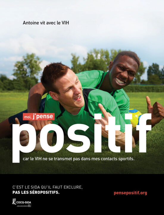 Affiche «J'pense positif» - Sports, Loisirs et ViH