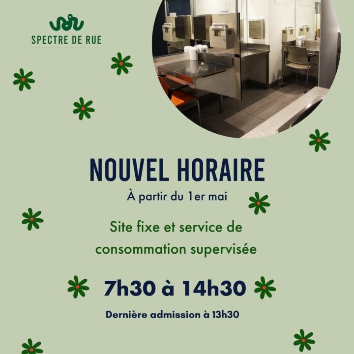 Nouveaux horaires à Spectre de rue